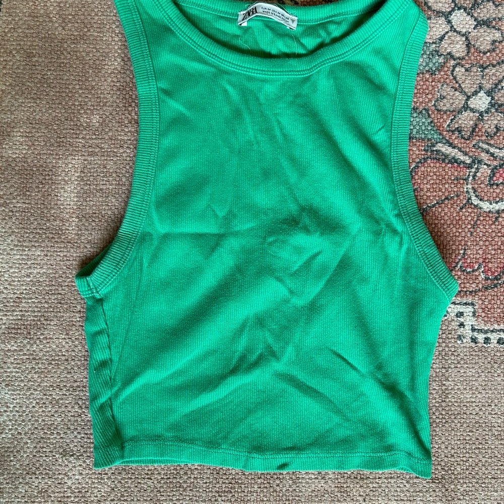 Zara Green Cropped Tank